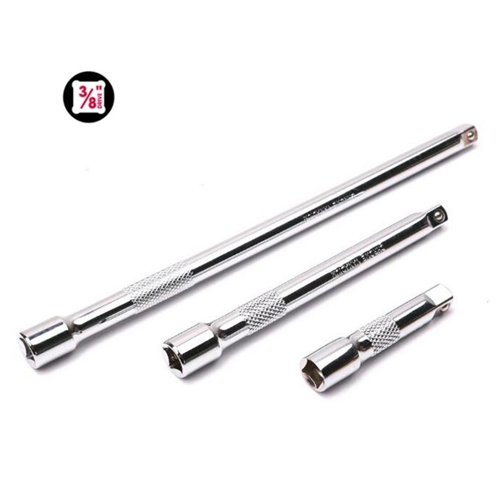 Professional Grade Extension Bar Set 3 Piece Drive Ratchet Socket Extenders