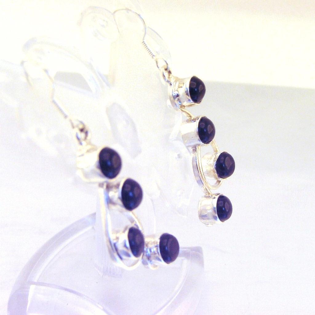 Les Trésors De Lily [F0607] - Boucles Argent 'Heaven' Onyx