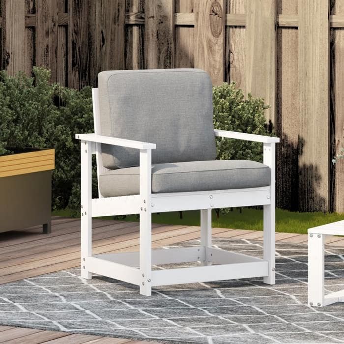 VidaXL Chaise de Jardin, Siège avec Dossier, Chaise à Manger, Fauteuil de Camping, Meuble de Terrasse Patio Extérieur, Blanc 832626