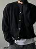 Men's High-End Woolen Cardigan - Round Neck, Autumn/Winter Casual Knitwear
