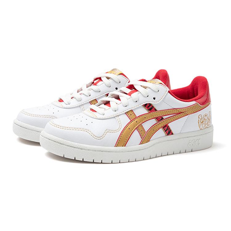 Asics JAPAN S Year Of The Tiger Synthetic Leather Casual Low top Kids' Skateboarding Shoes White Gold Red 1204A094-100