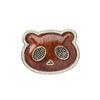 New high-end wood-inlaid stone panda head brooch, personalized versatile gold-plated fashion animal pin, the same for men and women