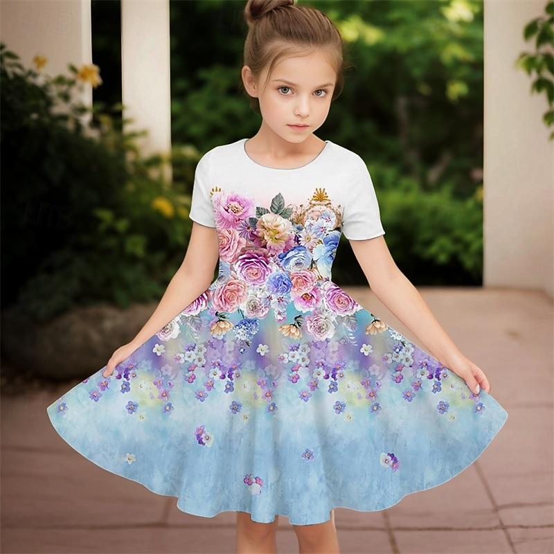 

Детская мода Летние повседневные платья Платье для девочек на вечеринку Летний детский наряд принцессы для пляжа Повседневная ночная рубашка 100