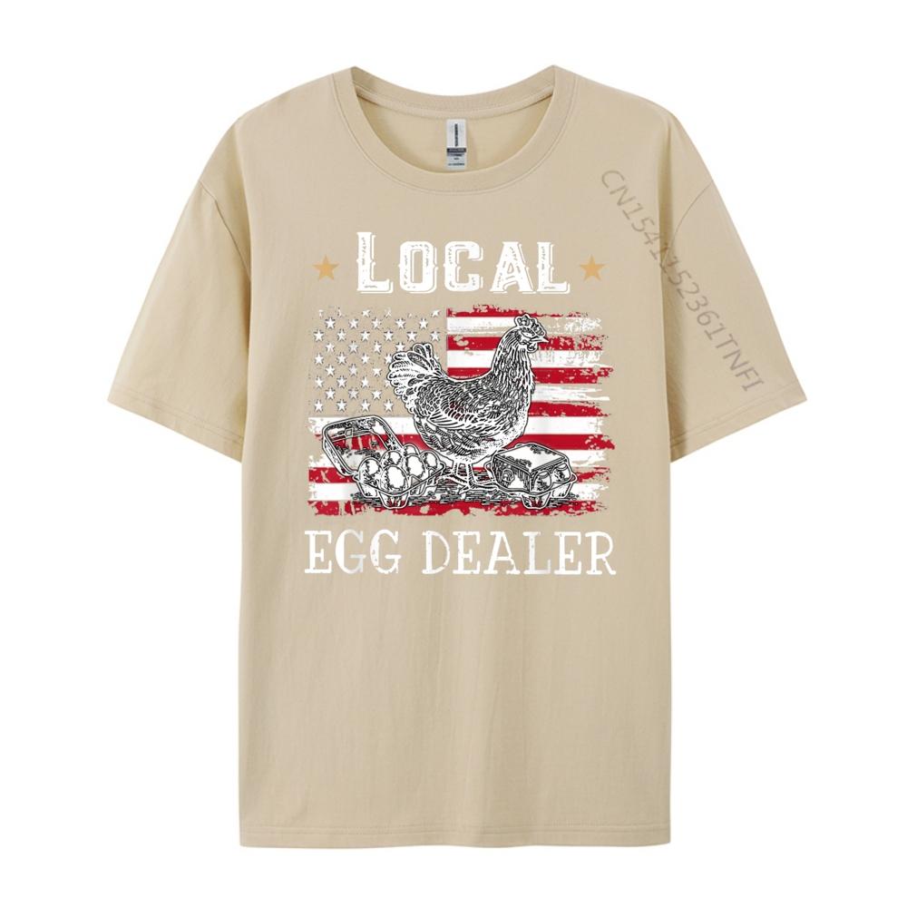 Local Egg Dealer Funny American Flag Chicken Lover Farmer Graphic Tees Band Tshirts Plus Size