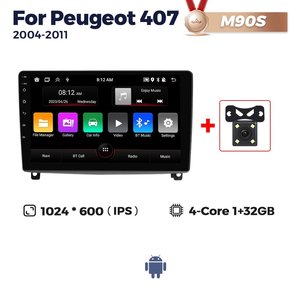 NaviFly Android 13 Wireless Carplay Auto For Peugeot 407 1 2004-2011 Car Radio Multimedia Video Player Navigation GPS Stereo DSP