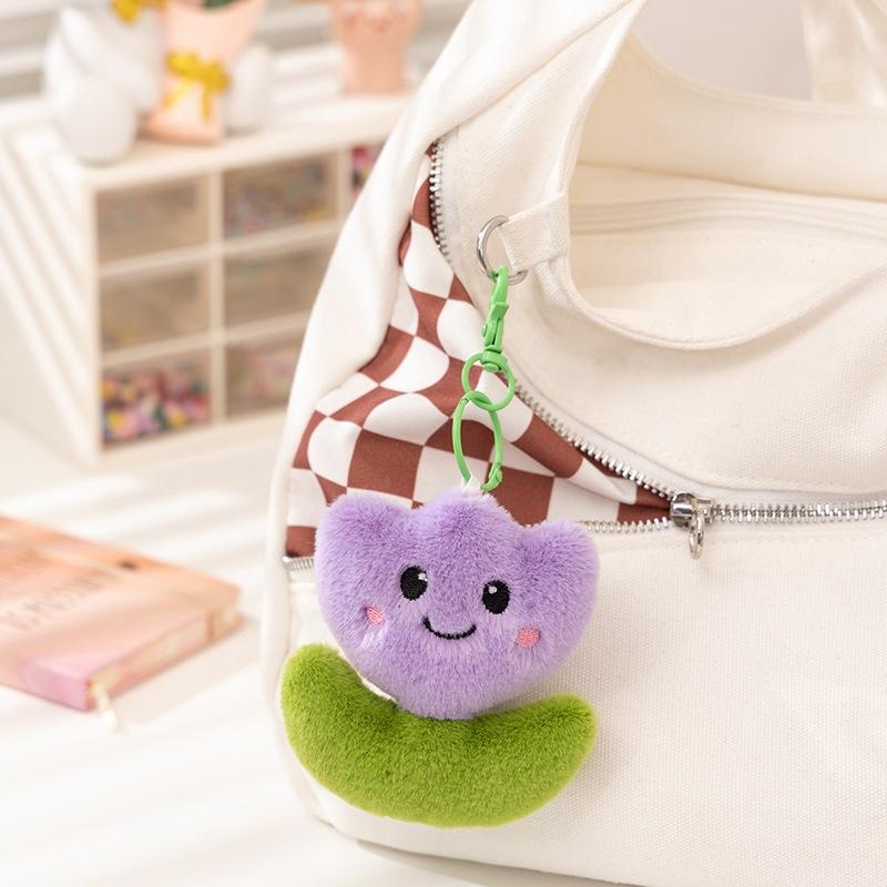Cartoon Simulation Sprinkler Kettle and Flowers Tulips Lucky Grass Doll Plush Toys Schoolbag Pendant Keychain