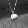 Cartoon Smiling Face Cloud Pendant Necklaces for Friends Cute Gold Silver Color Alloy Chain Lobster Clasp Fashion Jewelry Gifts