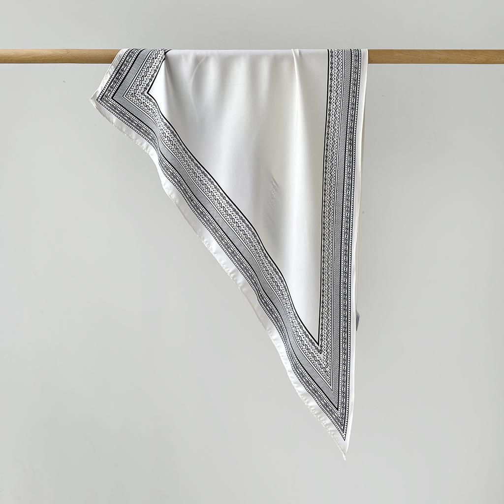 Twill Light Luxury High Sense Simulation Silk Headscarf Waist Triangle Scarf Silk Scarf Multi-Function