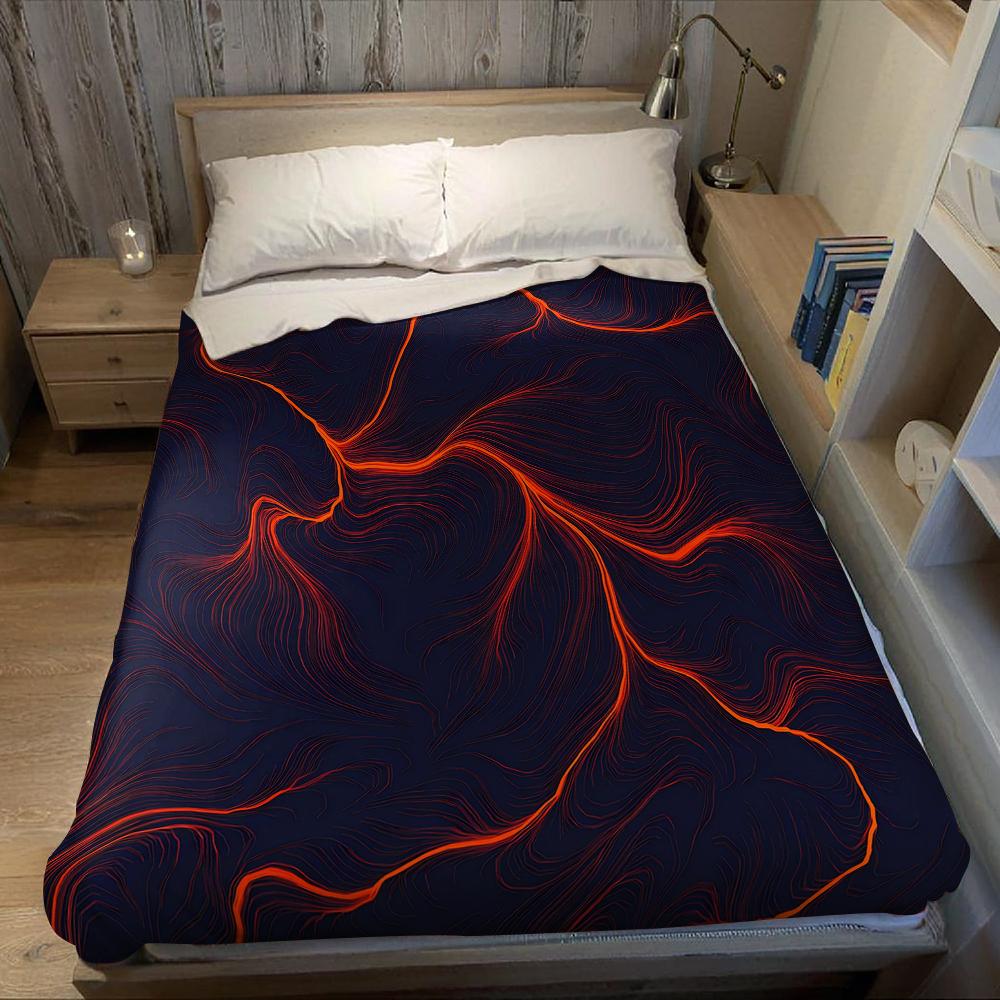 Lava Wave Flannel Blanket Warm Soft Halloween Christmas Couch Warm Cozy Decorative Decor Gift for All Season