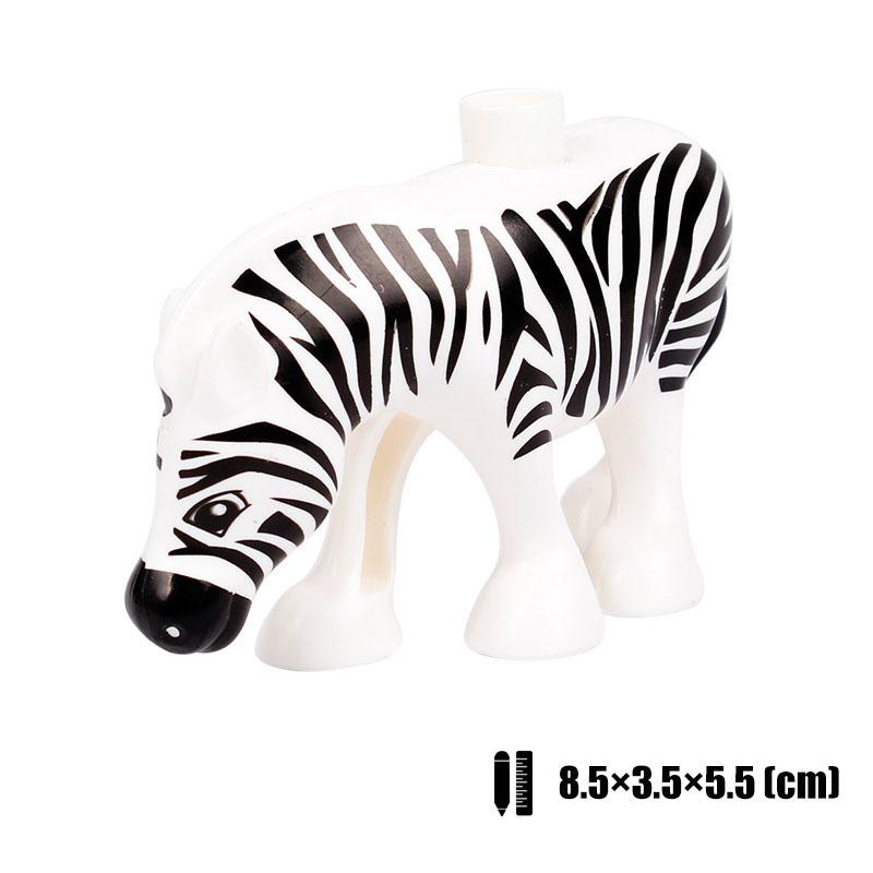 1Pcs Big Block Building Classic Animal Paradise Pets Wildlife Rabbit Lion Bear Compatible Duplo Bricks Set Supplement Children