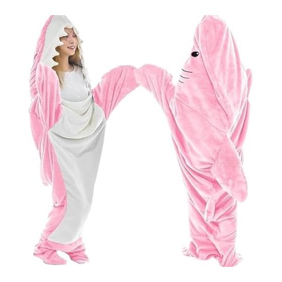 [YAYAMIYA] Shark Sleeping Bag, Shark Kigurumi, Wearable Blanket, Shark Wearable Sleeping Bag, Shark Plush Toy, For Adults, Children, Shark Wearable