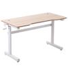 Standing Desk 120x60x72-117 Cm with Manual Height Adjustment Crank Computer Table for Office Study Living Room Racing Style Load 150 Kg Natural