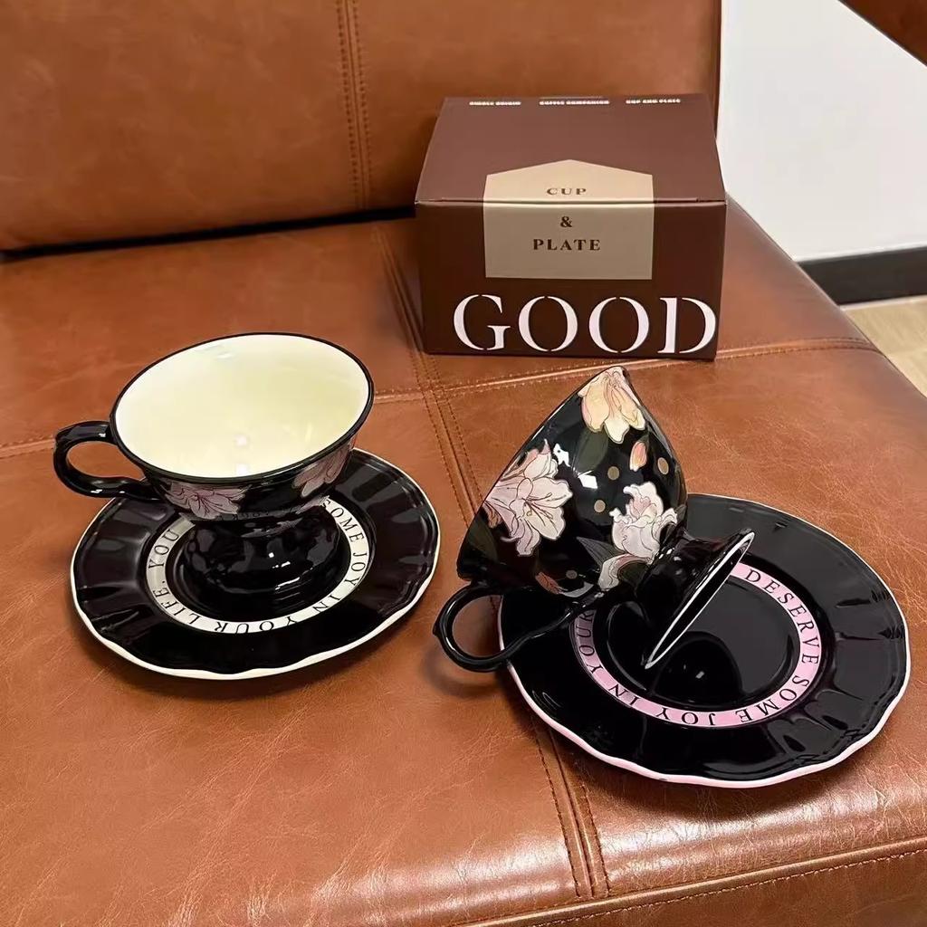 Simple Lily Coffee Cups and Plates Dessert Cups and Plates Decorative Cups and Plates Breakfast Cups and Plates Tall Latte Art Cups