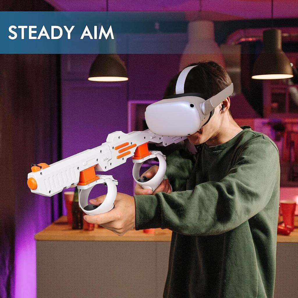 Verbessertes VR-Shooter-Spielerlebnis VR-Controller-Schaft für Meta Quest 2 & 3 VR-Zubehör Geschenk für Weihnachten/Geburtstag