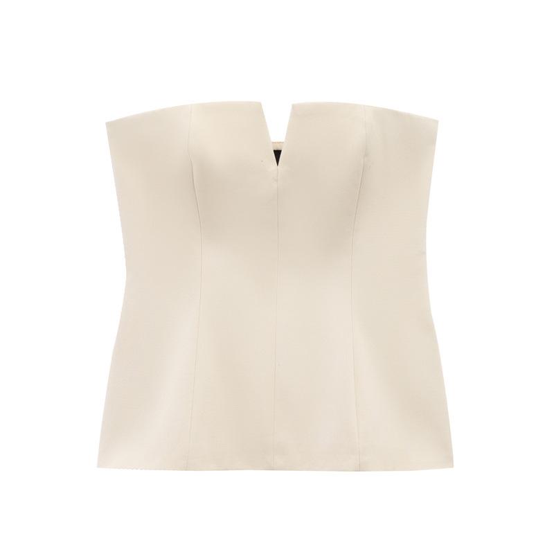 

New Season Fashion: Versatile Strapless Slim Bandeau Top Small белый