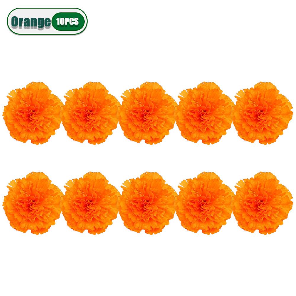 2.17 InchMexican Marigold Artificial Flowers Day of The Dead DIY Garland String Halloween Diwali Party Home Outdoor Decoration
