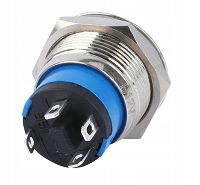 Vandal-proof monostable pushbutton 250V 2A 19X27
