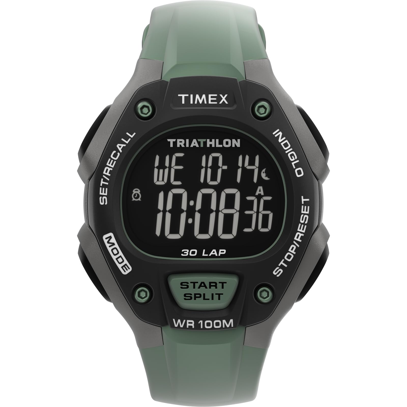 Unisex Watch Timex Triathlon Classic TW5M67300 Quartz 10 ATM Water Resistant Plastic Digital Dial Resin [TIMEX] [Used]