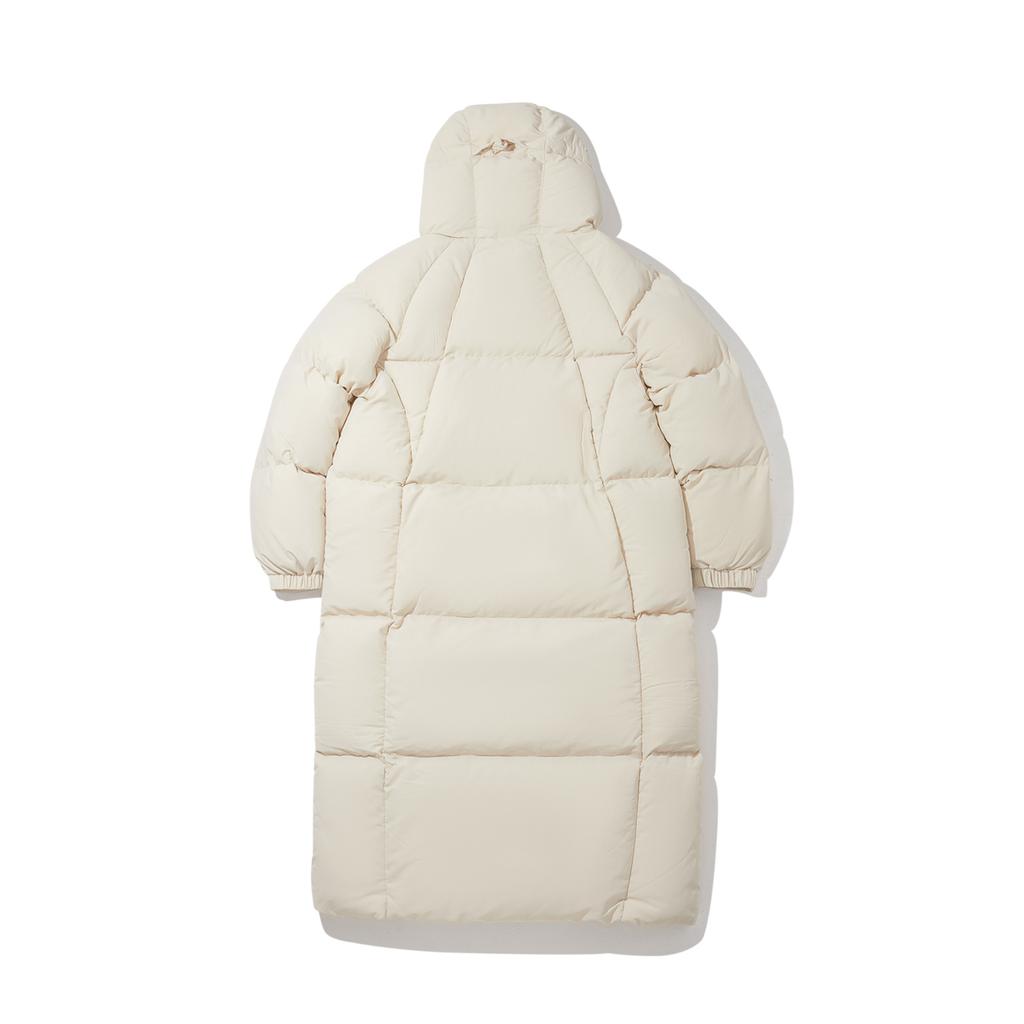 Li Ning Trendy Sports Series Reflective Water-Repellent Warm Loose 90% Duck Down Long Down Jacket Women Outerwear AYMV478-1