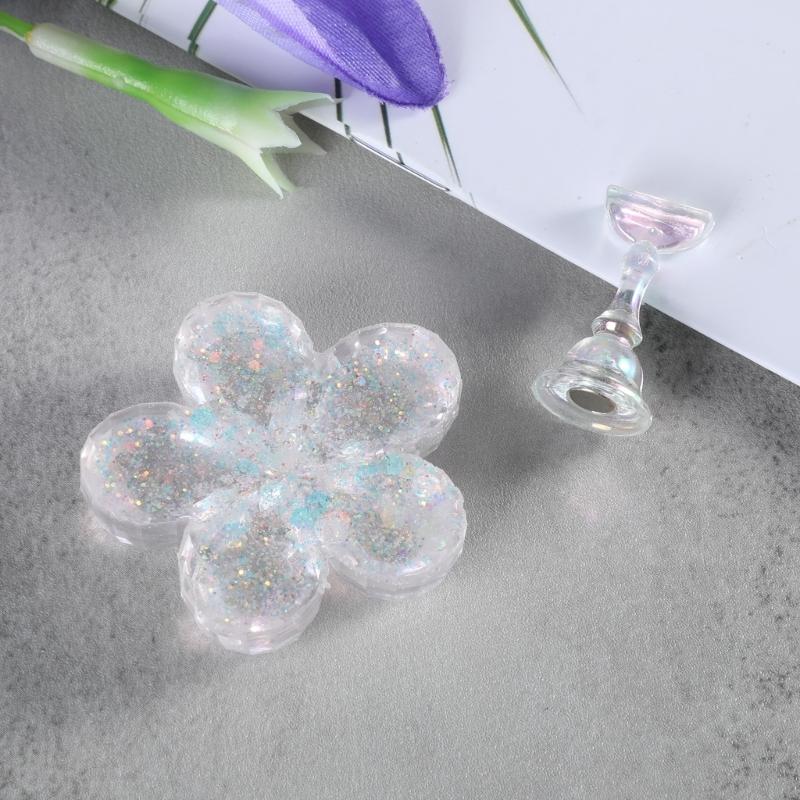 Flower Shape Nail Art Practice Stand Nail Holder Magnetic Practice Nail Stand False Nail Holder for Display Painting