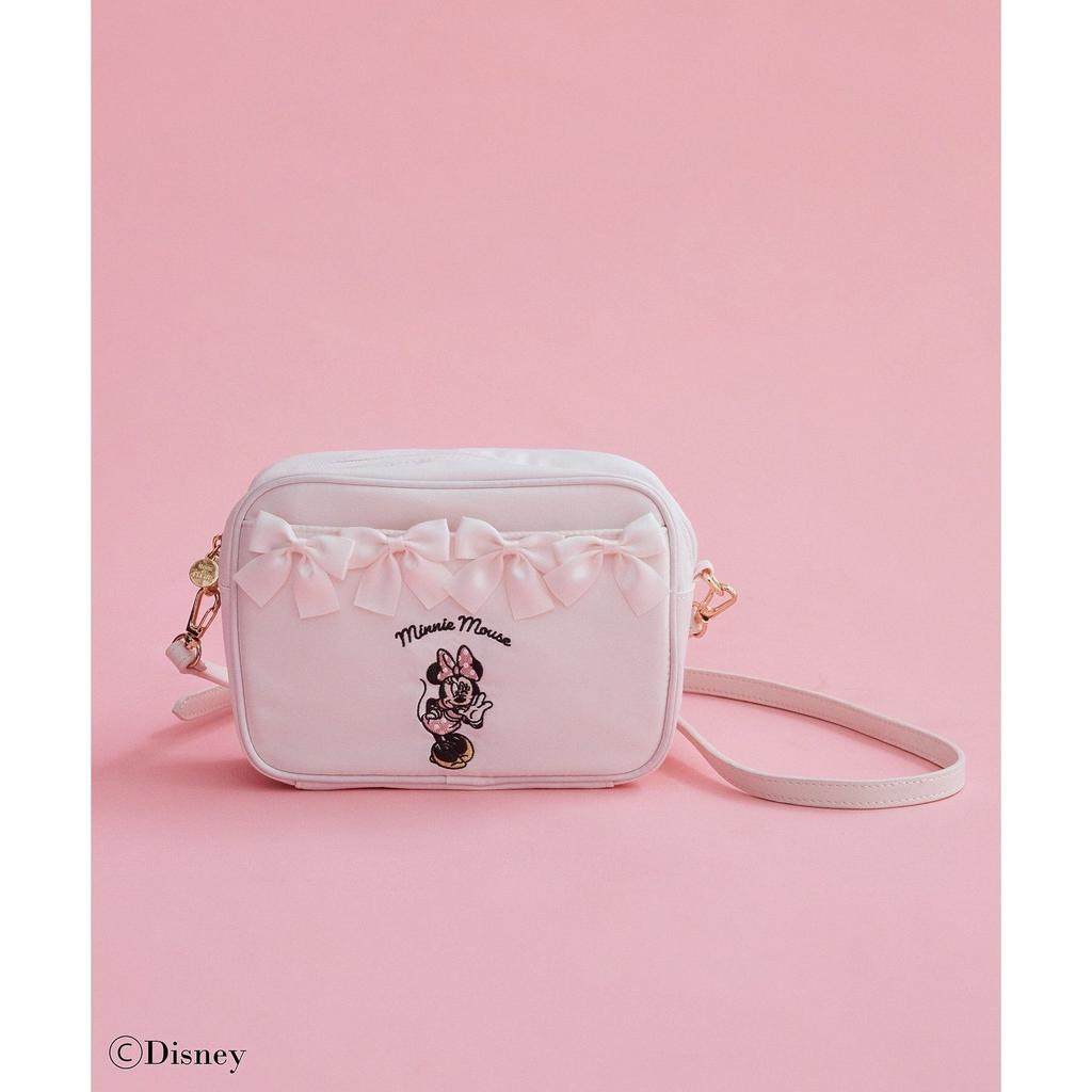 Maison de FLEUR Minnie Mouse Ribbon Shoulder Bag White Pink