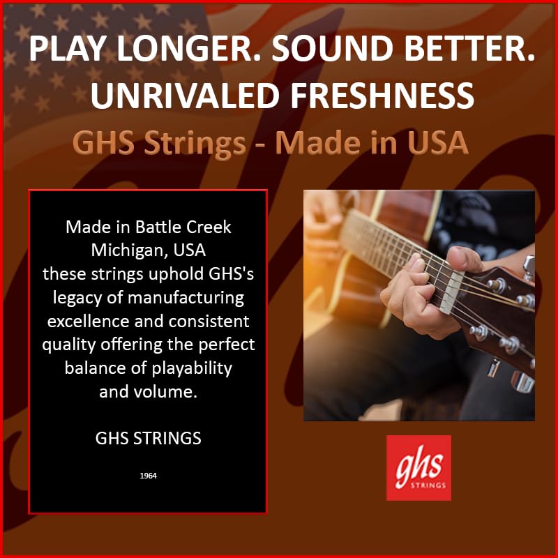 ghs Phosphor Bronze Acoustic Guitar S325 Strings, Light, 12-54,