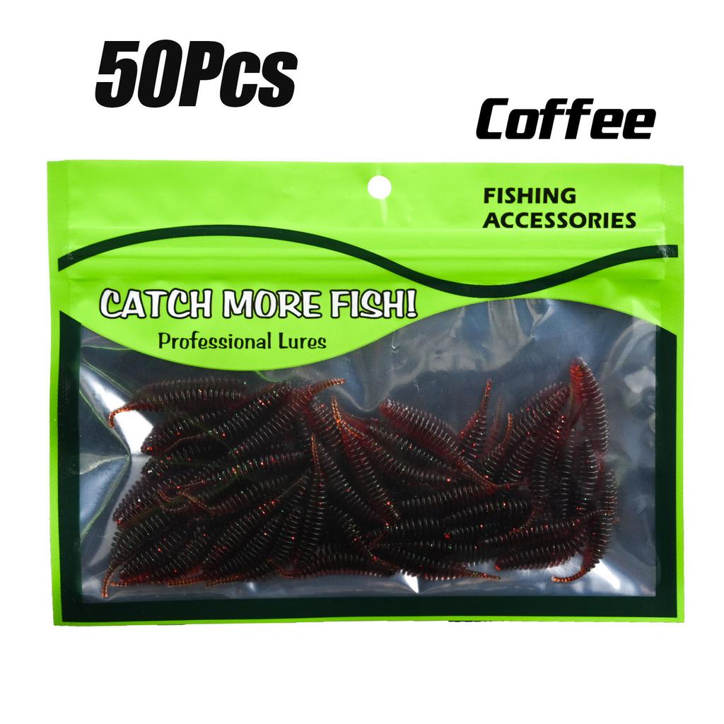 50Pcs 3.6cm Sinking-Type Needle-Tail Bubble Worm Fishing Lures, Lifelike  Ultra-Natural Swimming, Strongly Attract