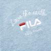 FILA X Pepe Shimada Embroidered Logo Color Block Sports Leisure Knit Sweater Women sweater Cloud-Blue Flower-Gray F11W133498F-LB