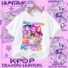 2026 Hot Movie Soft Polyester Baby Girls T Shirt Children's Clothing KPop Demon Hunters Fans Gifts Kids Clothes Fashion Casual Tops