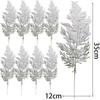 20/1PCS Artificial Pine Branch Fake Plant Snowflake Pine Leaves Xmas Wreath Party Table Decorations DIY New Year Gift Box Decor