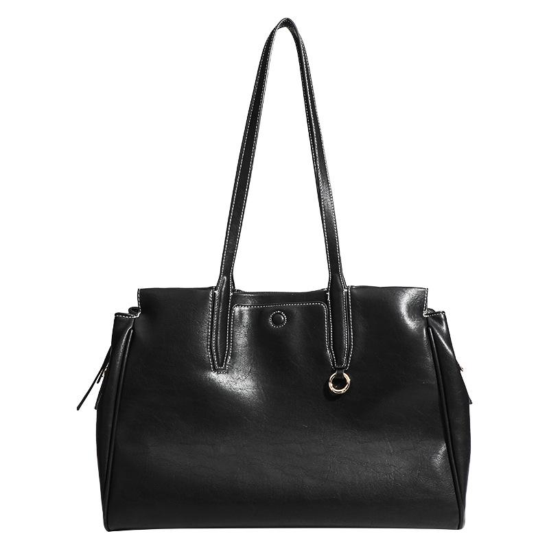 2025 Autumn/Winter High-End Retro Single Shoulder Tote - Large Capacity Commuter Handbag for Women