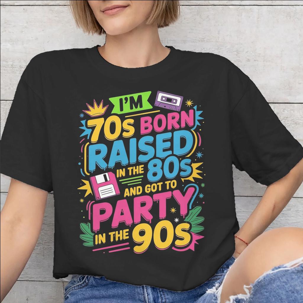 Born In The 80s Raised In The 90s Printed T Shirt Unisex Unisex Pure Cotton Tee Shirt Clothing