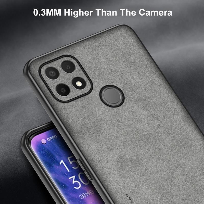 For OPPO A15 A15S Case Luxury PU Leather Phone Case For OPPO A15 S Back Cover Matte Silicone Shockproof Full Protection Coque