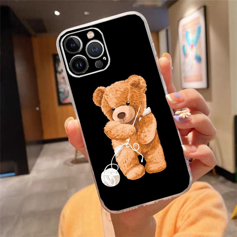 Phone Case For iphone 17 Pro Max Air 16 15 14 13 Pro Max 15 16 Pro 15Plus Bear