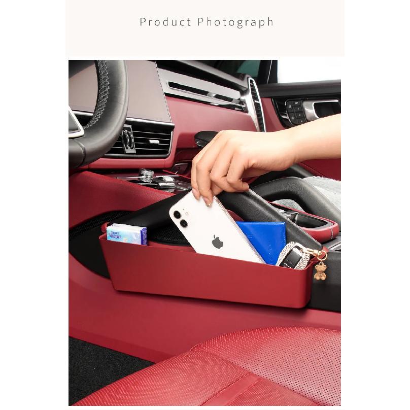 2PCS Center Console Storage Box For Porsche Cayenne 2018-2025 Car Central Control Gap Phone Key Holder Organizer Accessoriess