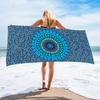 Boho Red Mandala Beach Towel Ethnic Pattern Quick Dry Absorbent Towel for Summer