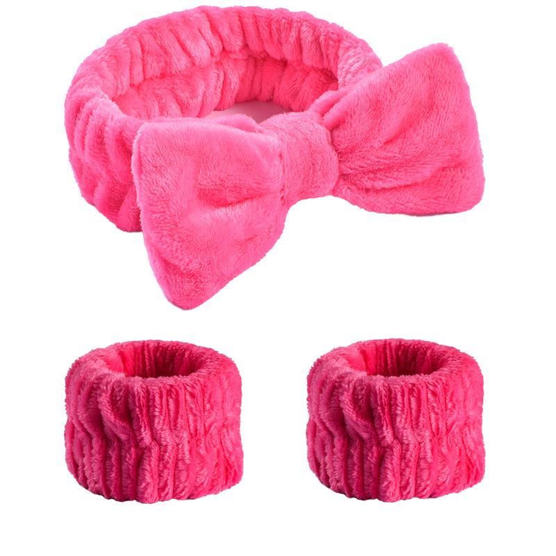 

Набор повязок для умывания, Водонепроницаемая и влагостойкая плюшевая мягкая повязка для волос, Водопоглощающая повязка для волос с бантом