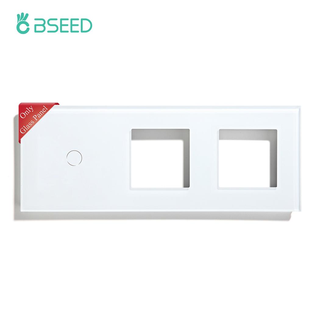 Bseed EU-Standard Kristallglas Schalterrahmen Selbst-Design Steckdosenleiste DIY Teil Heimwerker Weiß Schwarz Gold Grau 228mm