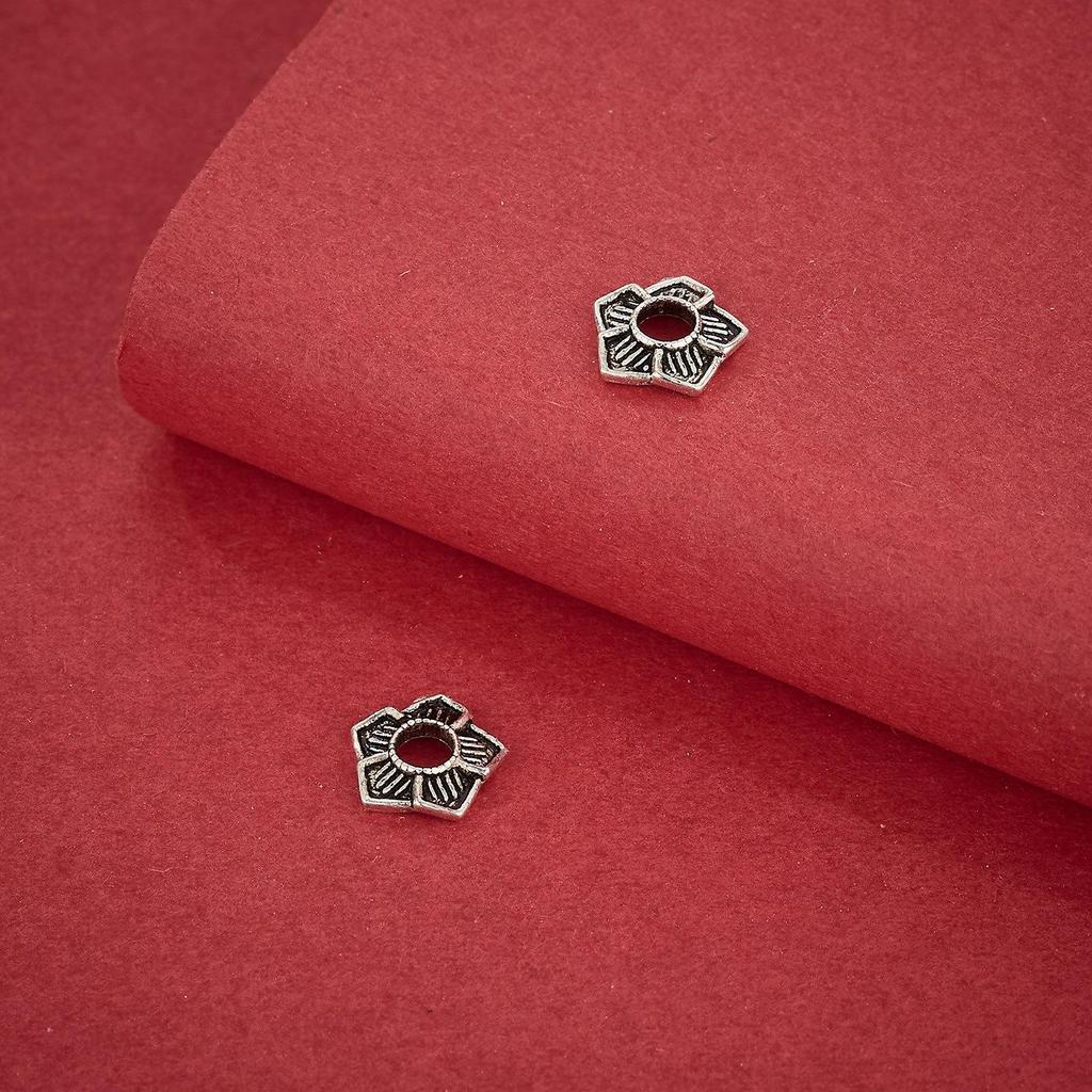 S925 Sterling Silver Retro Flower Spacer Beads for DIY Crystal Pearl Bracelets