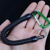 1Pc Tactical Retractable Spring Elastic Rope Portable Fishing Lanyards Outdoor Hiking Camping Carabiner Anti-Lost Phone Keychain