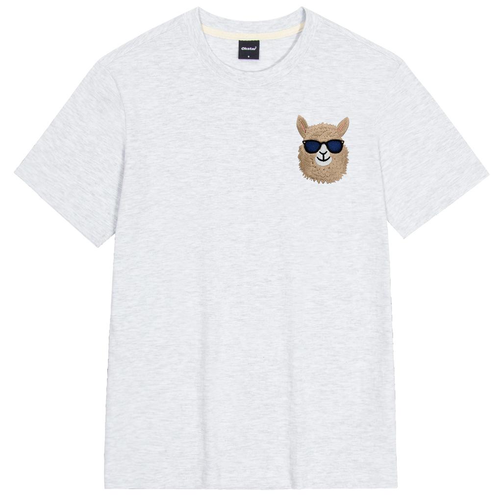 OKSTAR I'M Alpaca Embroidered Short Sleeve T-Shirt (Type B)