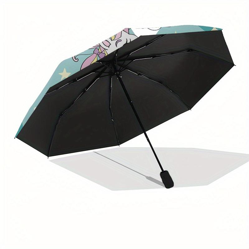 Magical Unicorn Sticker Decal for Kids Room DecorUmbrella, Portable 3-Fold Compact Umbrella,Christmas Gift ES478