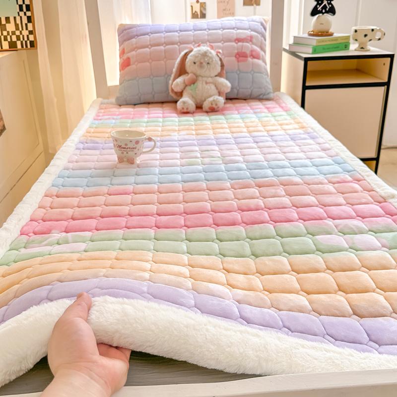 Coral milk fleece thickened flannel mattress cover blanket mattress quilt bedding mattress