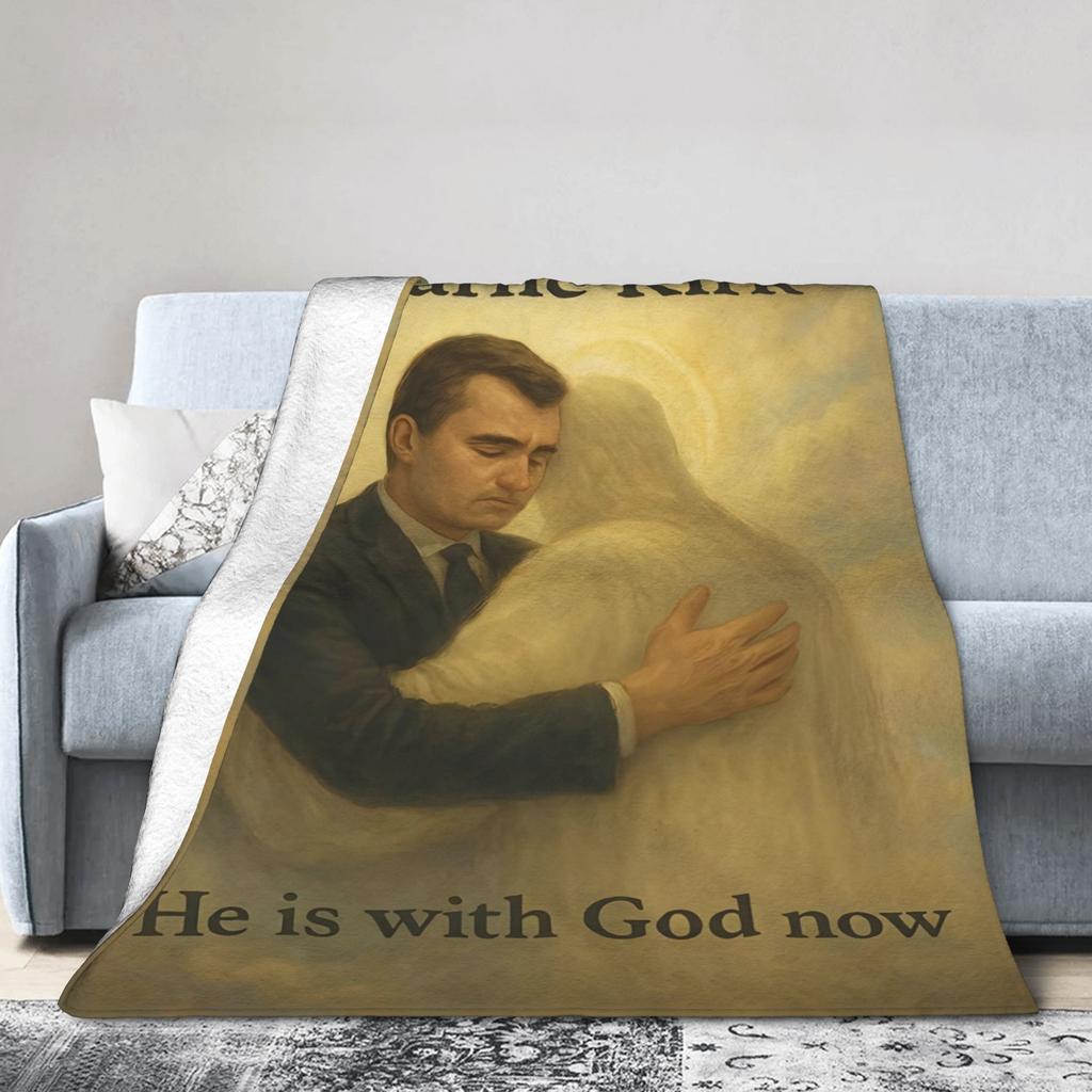 Charlie Kirk Death Flannel Blanket Winter Warm Soft Bedding Throws for Kids Bedroom Comfortable Bedspread Sofa Bed Cover