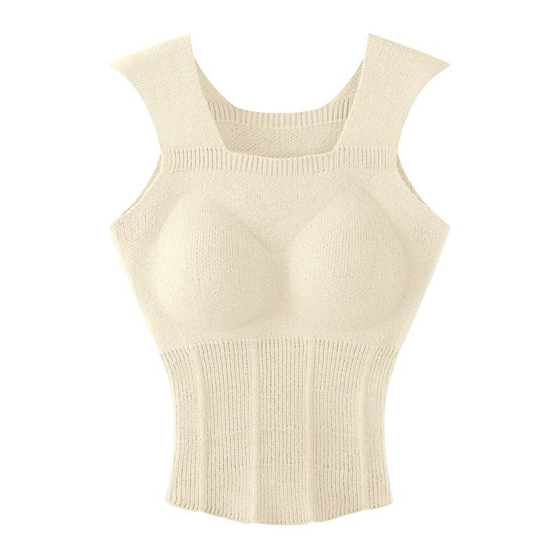 

Autumn and Winter Primer Wool Sweater Thermal Vest Women s Outer Wear with Chest Pad, Seamless Back Sling, Inner Vest Underwear average size (80-75 kg)
