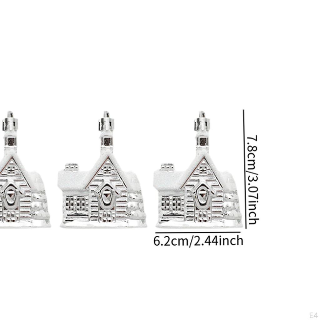 4 Pieces Christmas Tree Ornament Snow House Decoration DIY Cute Xmas Decor for Birthdays
