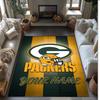 Green Bay Packers Crystal Velvet Rug, Custom Name Text Personalized Non‑Slip Floor Mat for Home Decor Gift