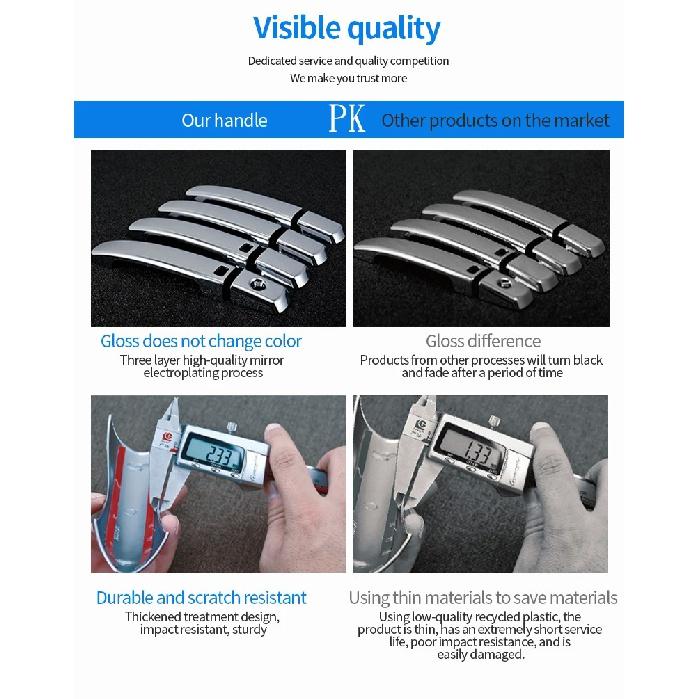 For Peugeot 2008 MK1 A94 2013 2014 2015 2016 2017 2018  Chrome Door Handle Cover Car Accessories Rustproof Cap Styling