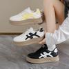 Spring 2025 Women's Versatile White Sneakers, Korean Style Trend, Thick Sole Platform, Wear-Resistant, Inner Heightening Board Shoes.