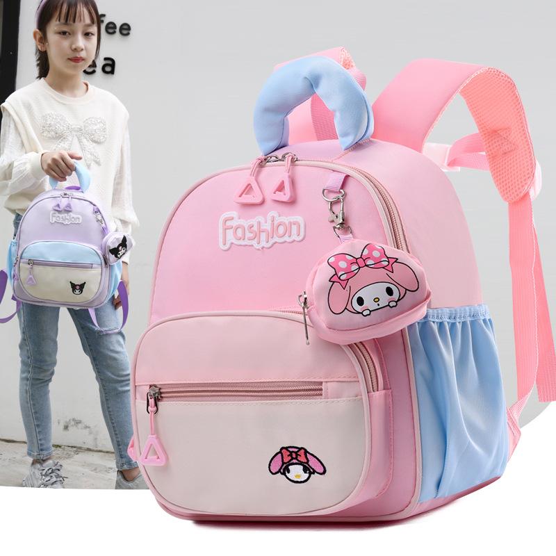 Children's schoolbag new cute baby contrasting color small backpack kindergarten lightweight burden reduction backpack